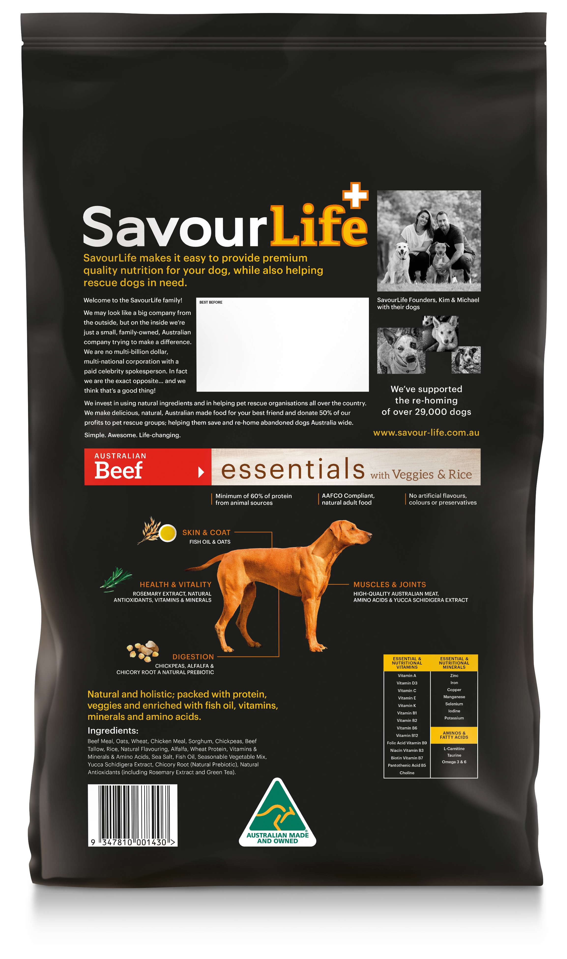 SavourLife - Essentials Beef Dog Dry Food (15kg)