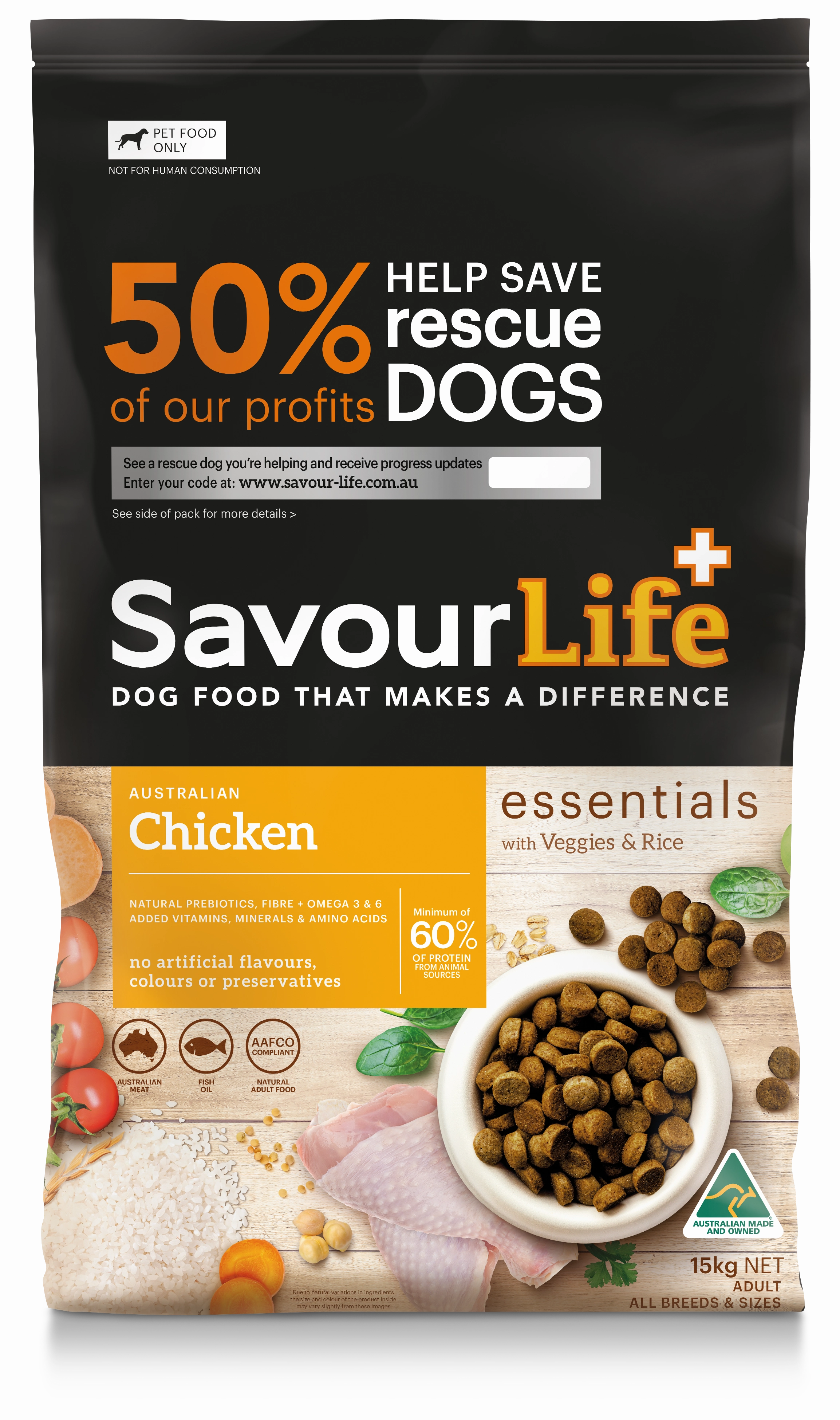 SavourLife - Essentials Chicken Dog Dry Food (15kg)
