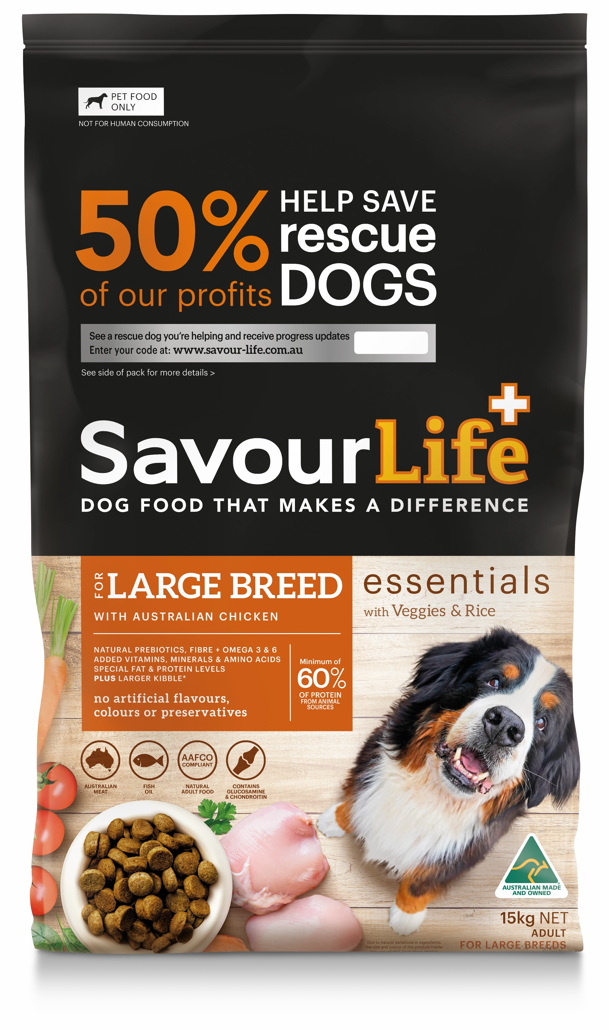 SavourLife - Essentials Chicken Large Breed Dog Dry Food (15kg)