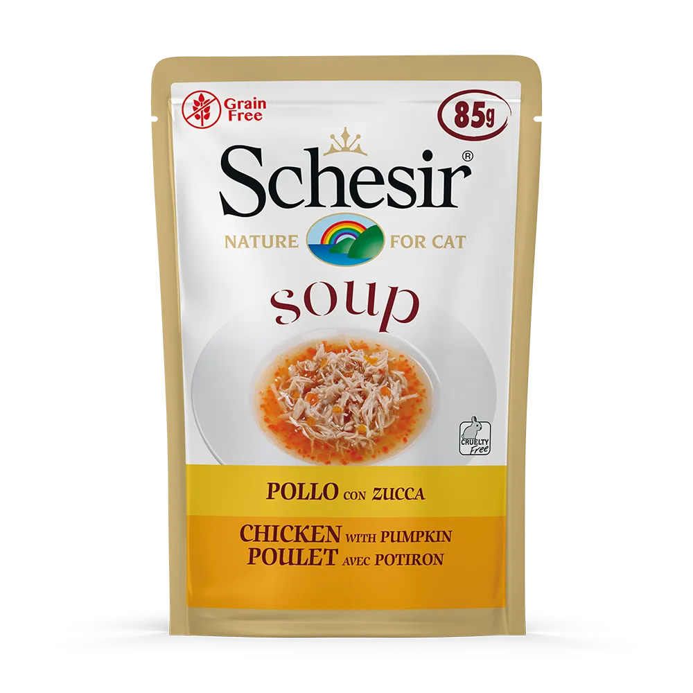 Schesir Nature Pouch Chicken with Pumpkin Soup For Cat 85g