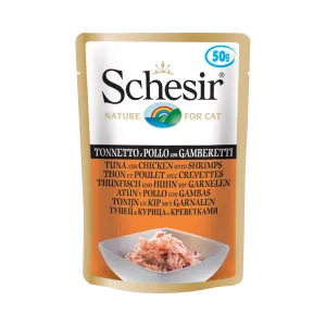Schesir Nature Pouch Tuna and Chicken with Shrimps For Cat 50g