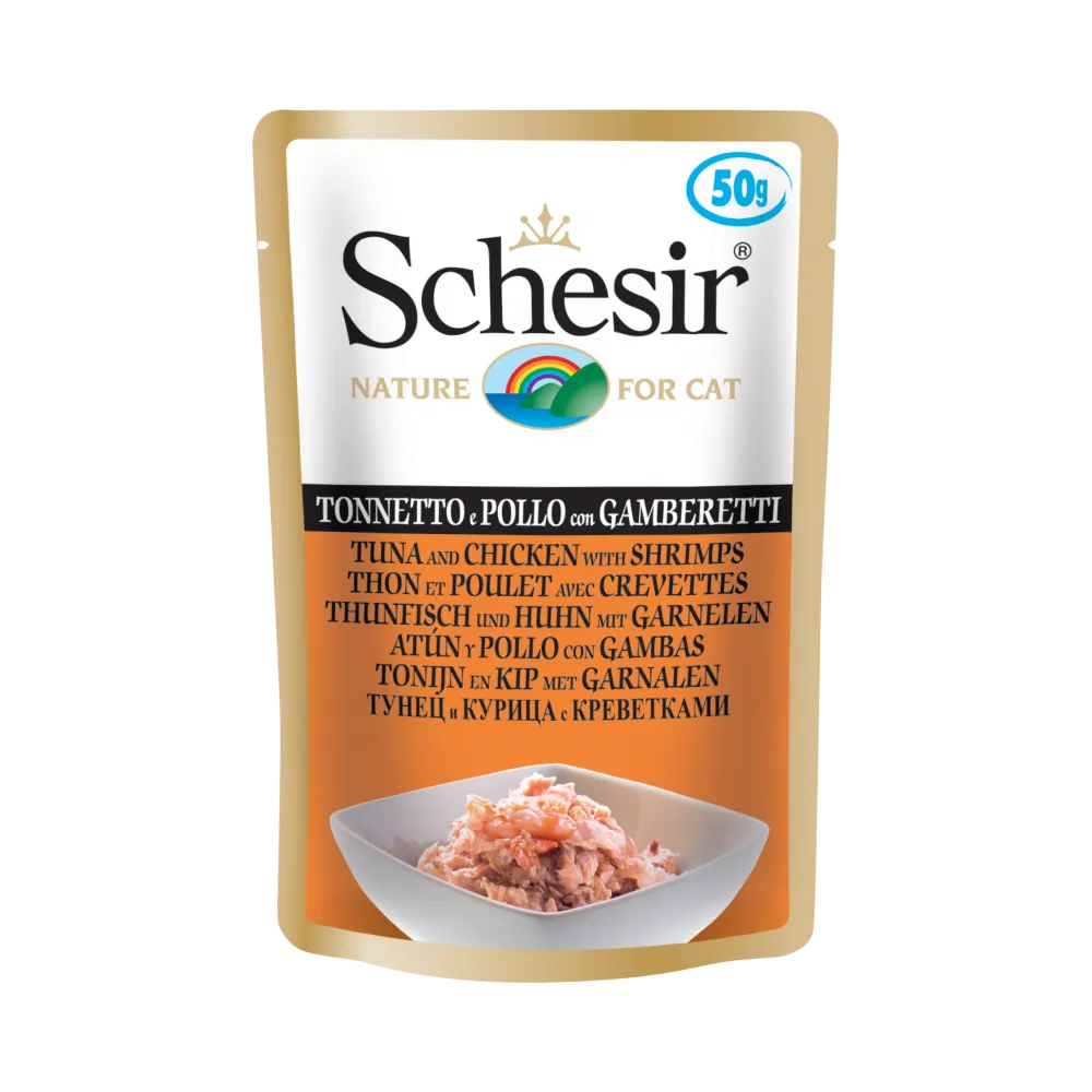 Schesir Nature Pouch Tuna and Chicken with Shrimps For Cat 50g