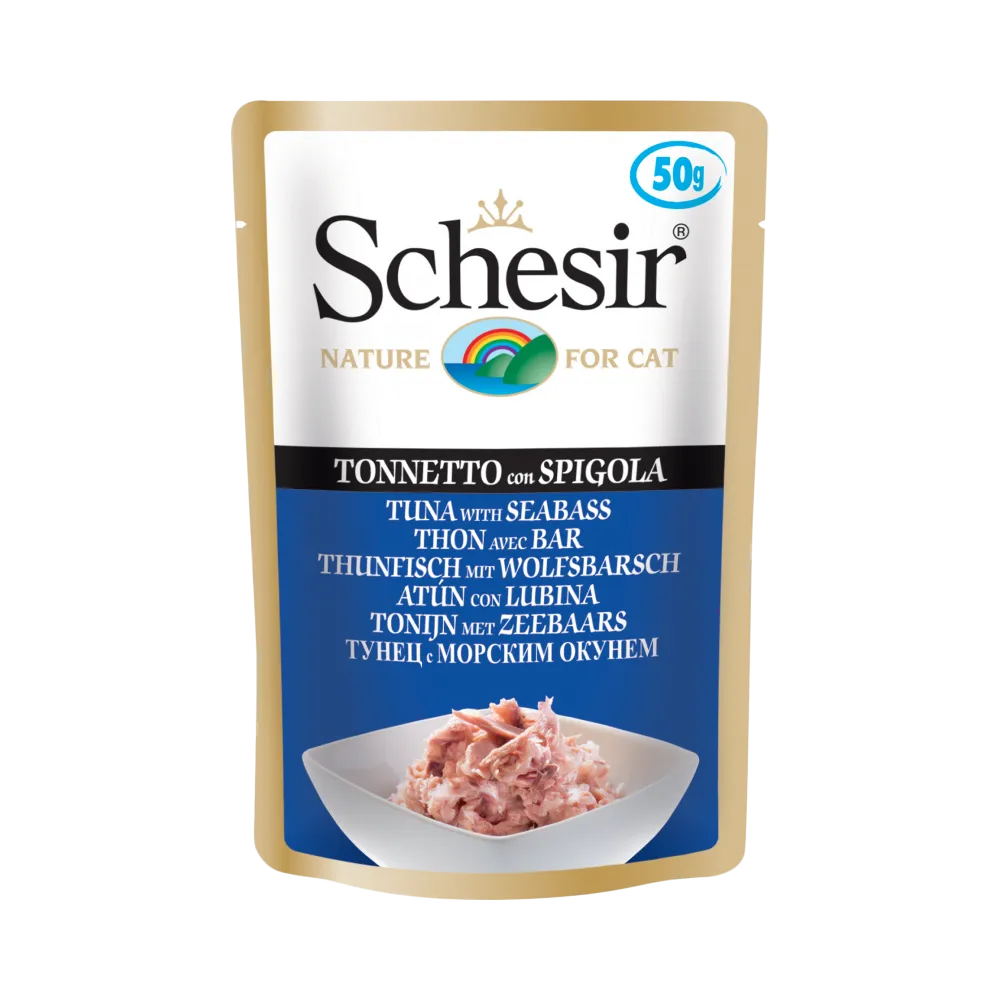 Schesir Nature Pouch Tuna with Seabass for Cats 50g