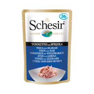 Schesir Nature Pouch Tuna with Seabass for Cats 50g