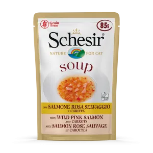 Schesir Nature Pouch Wild Pink Salmon and Carrot Soup For Cat 85g