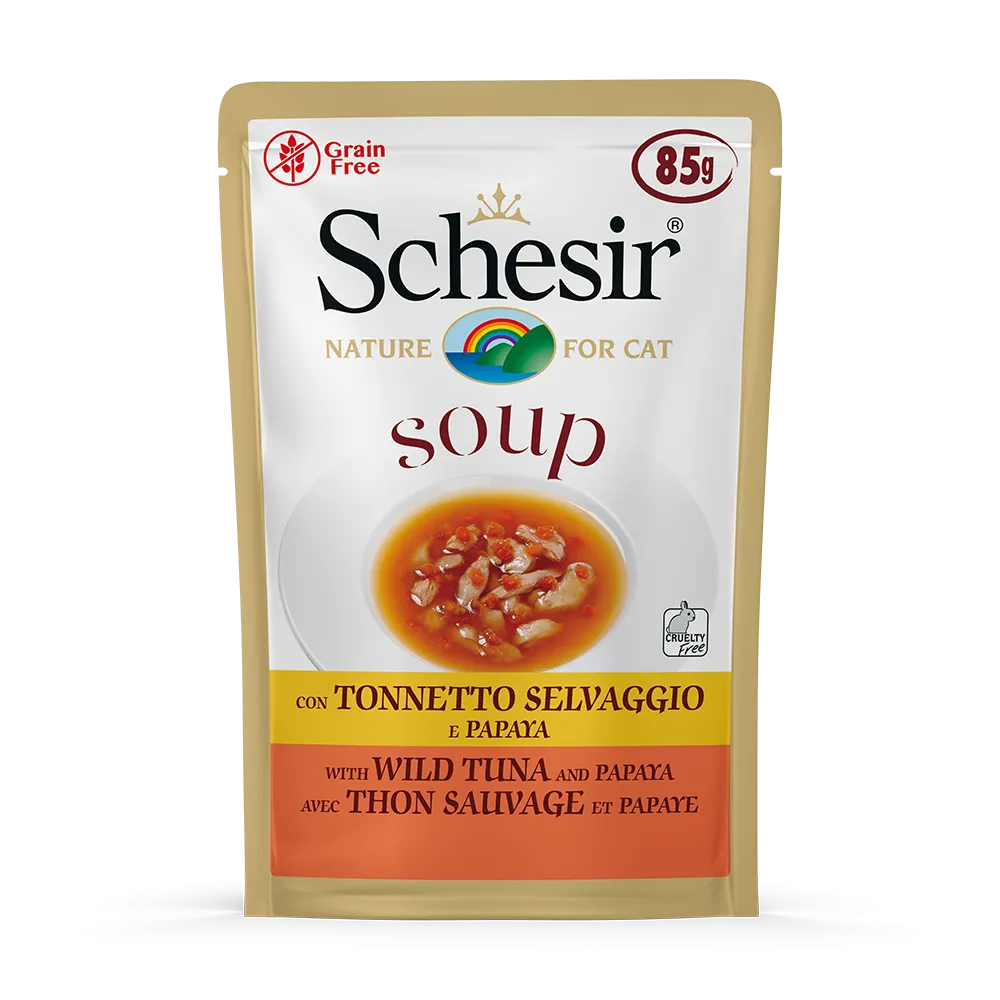 Schesir Nature Pouch Wild Tuna and Papaya Soup For Cat 85g