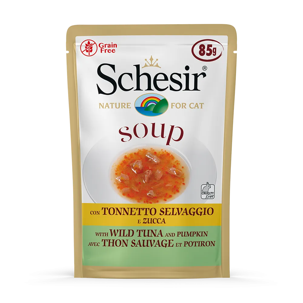 Schesir Nature Pouch Wild Tuna and Pumpkin Soup For Cat 85g