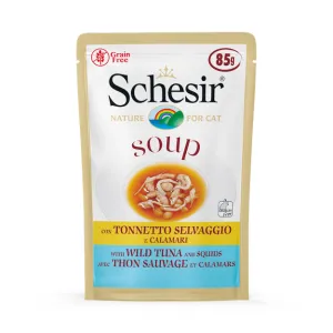 Schesir Nature Pouch Wild Tuna and Squid Soup For Cat 85g