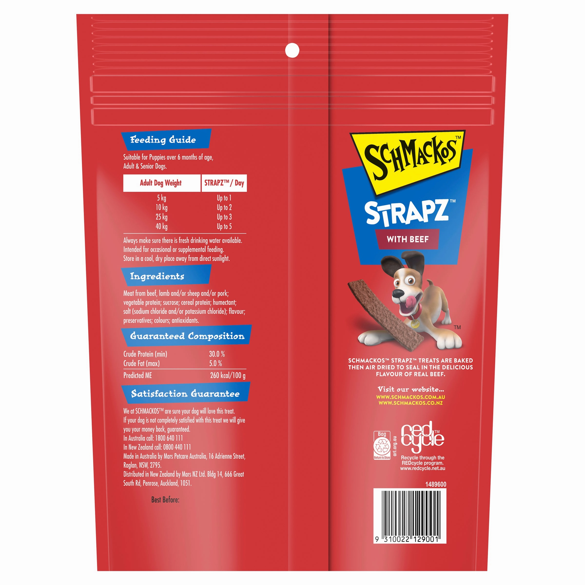 SCHMACKOS - STRAPZ Beef (500g)