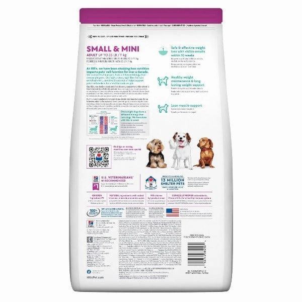 Science Diet Adult Perfect Weight Small & Mini Chicken Recipe Dry Dog Food, 4lb