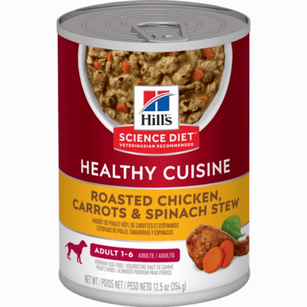 Science Diet Healthy Cuisine Roasted Chicken, Carrots & Spinach Stew Adult Canned Dog Food, 12.5oz