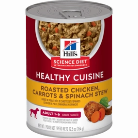 Science Diet Healthy Cuisine Roasted Chicken, Carrots & Spinach Stew Adult Canned Dog Food, 12.5oz