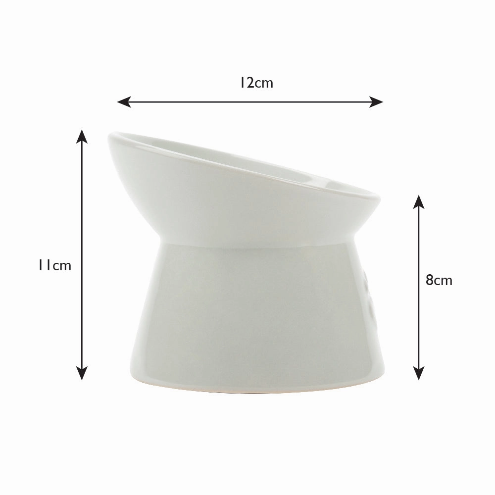 Scruffs - Icon Raised Cat Feeder Bowl Light Grey