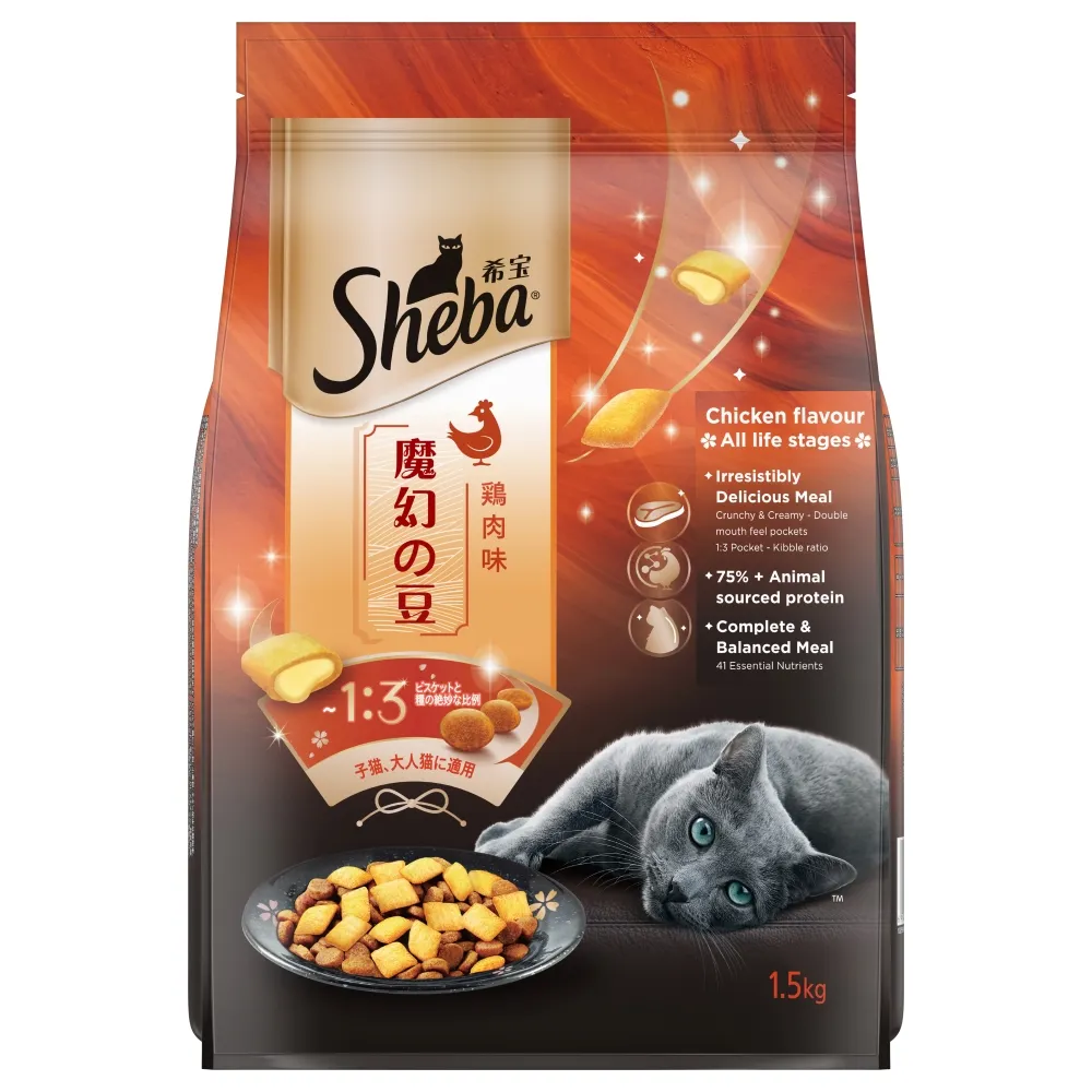 Sheba Chicken Loaf Rich Premium Adult Fine Wet Food and Chicken Flavour Irresistible All Life Stage Cat Dry Food Combo
