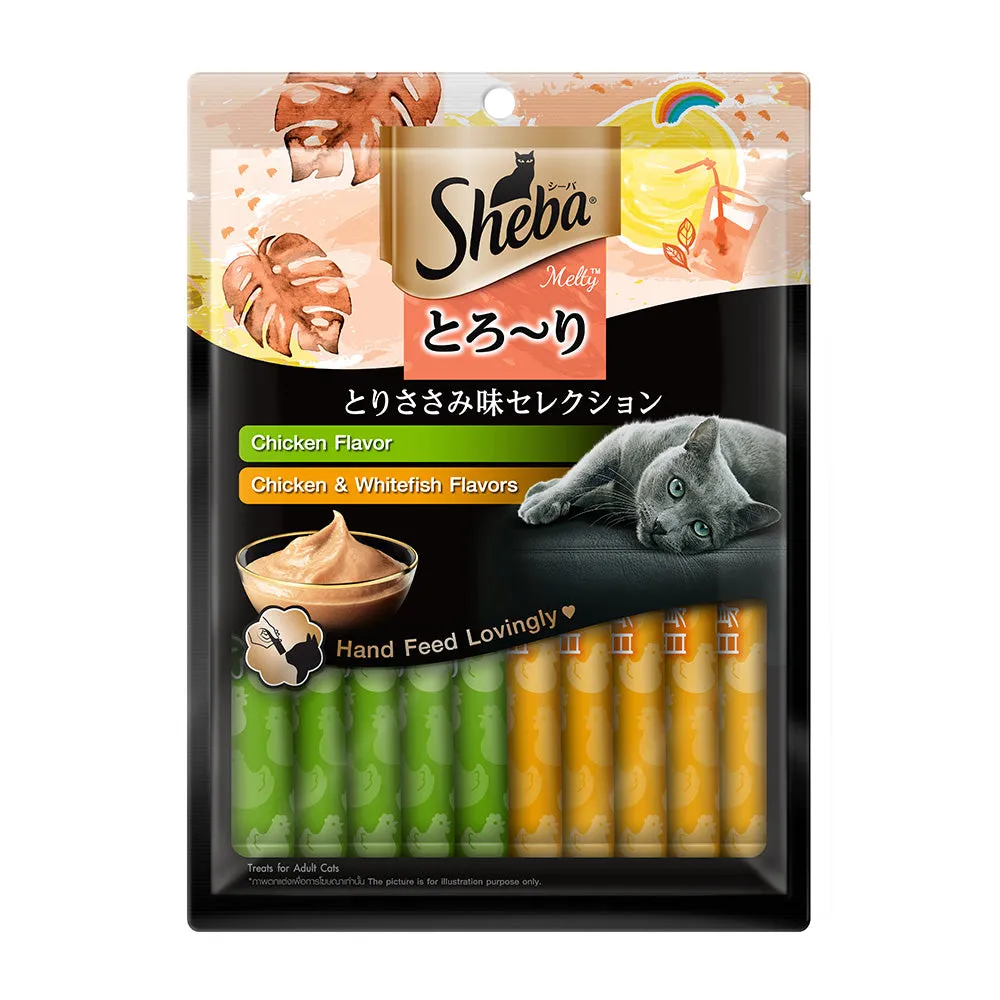 Sheba Melty Cat Treats Chicken   Chicken & Whitefish 12g x 20