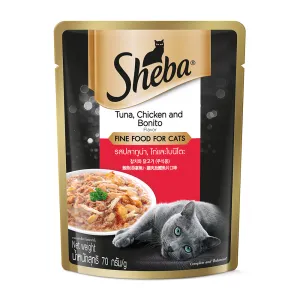 Sheba Pouch Cat Tuna, Chicken & Bonito 70g