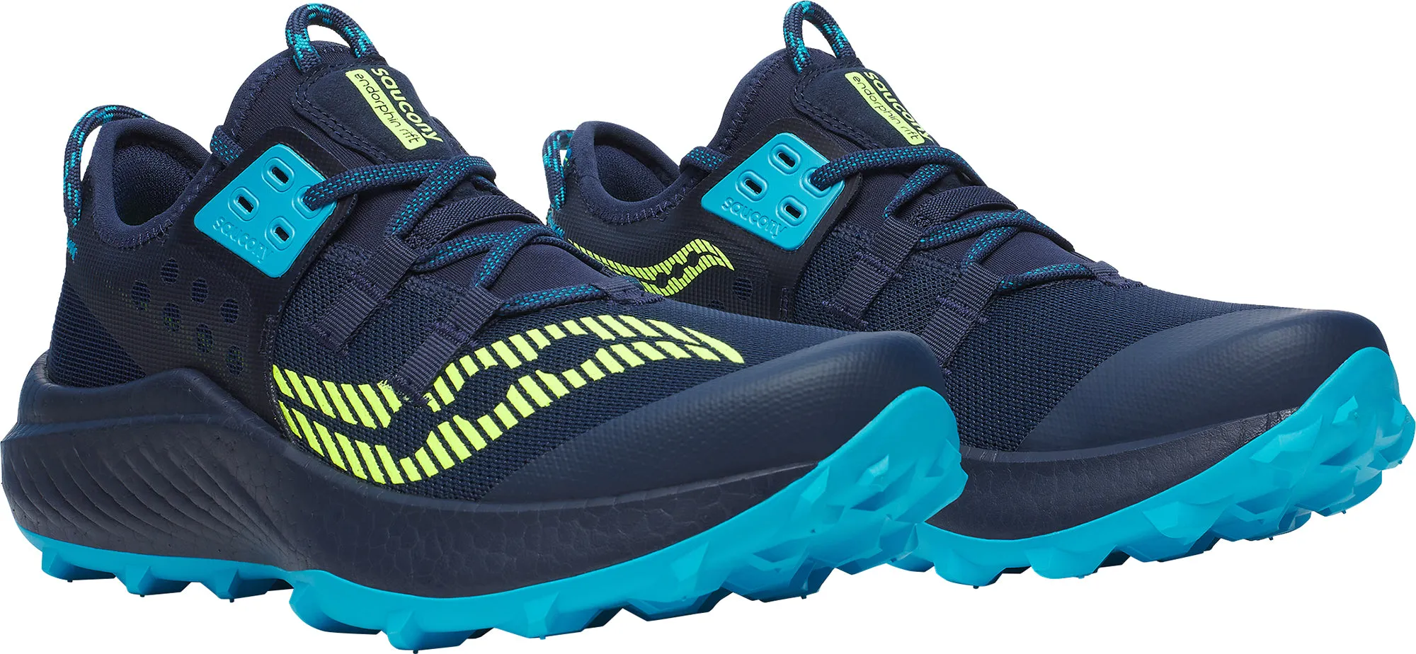 Shoes Saucony Saucony Endorphin Rift Mens Trail Running Shoes - Navy
