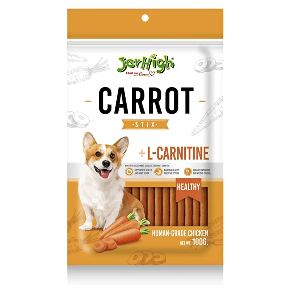 Signature Grain Zero Chicken Chunks Gravy Wet Food, JerHigh Carrot Sticks Dogs Treat Combo