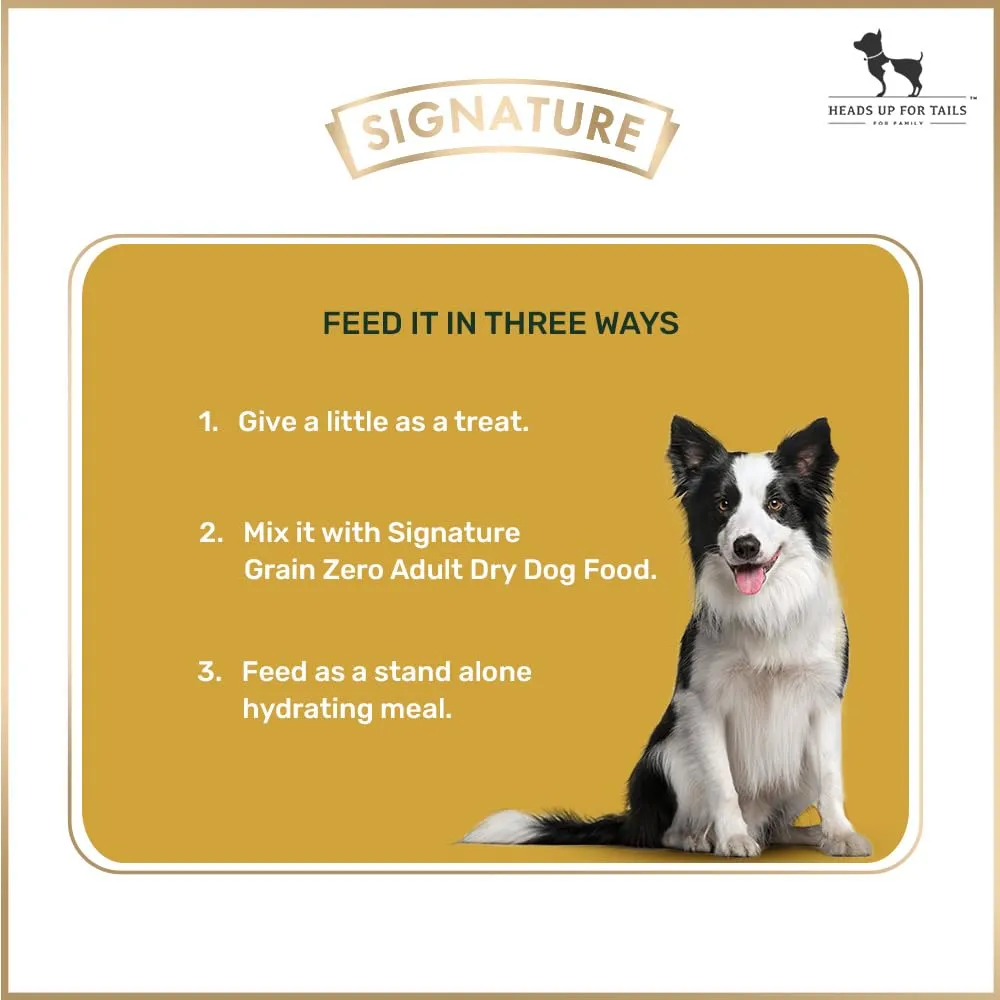Signature Grain Zero Chicken Chunks Gravy Wet Food, JerHigh Carrot Sticks Dogs Treat Combo