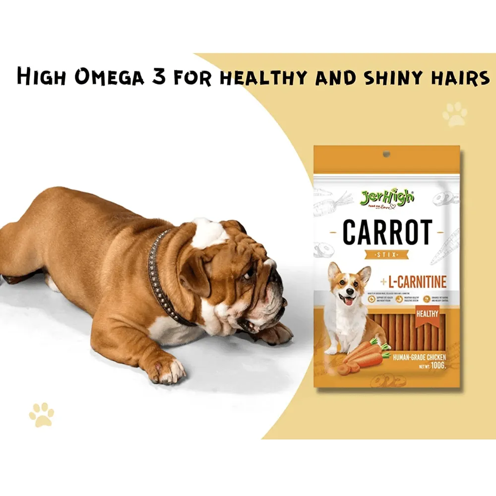 Signature Grain Zero Chicken Chunks Gravy Wet Food, JerHigh Carrot Sticks Dogs Treat Combo