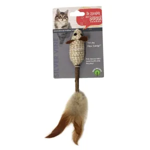 Silver Stick Mouse & Feather Cat Toy