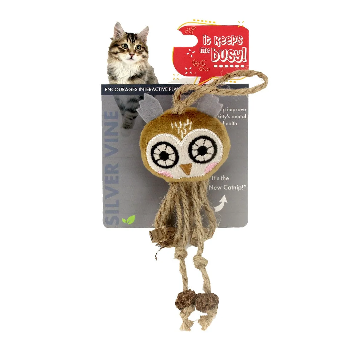 Silvervine Jute Owl Cat Toy