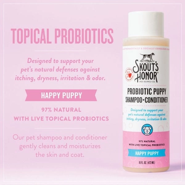 Skout's Honor Probiotic Shampoo & Conditioner; Happy Puppy