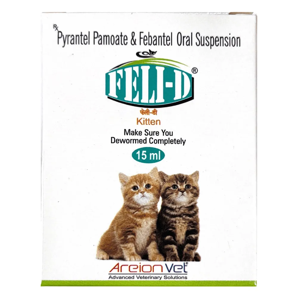Skyec Cat Star Syrup Multivitamin for Cats (100ml) And Areion Vet Feli D Kitten Deworming Suspension (15ml) Combo