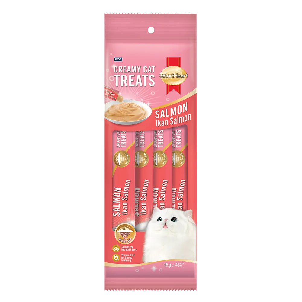 SmartHeart Cat Creamy Treats Salmon 15g x 4