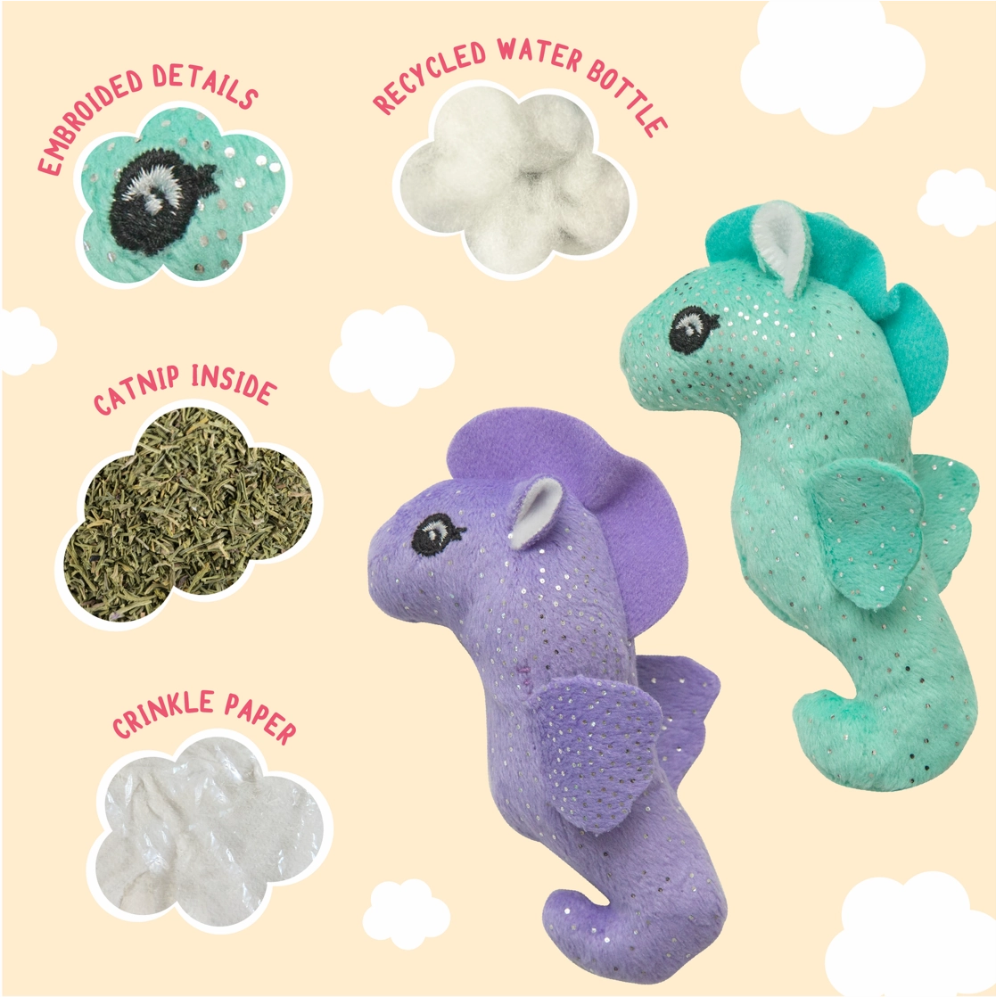 Snugarooz Kitty 2-Pack Seahorse with Catnip Cat Toy