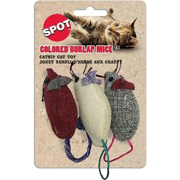 Spot Burlap Mice Catnip Cat Toy