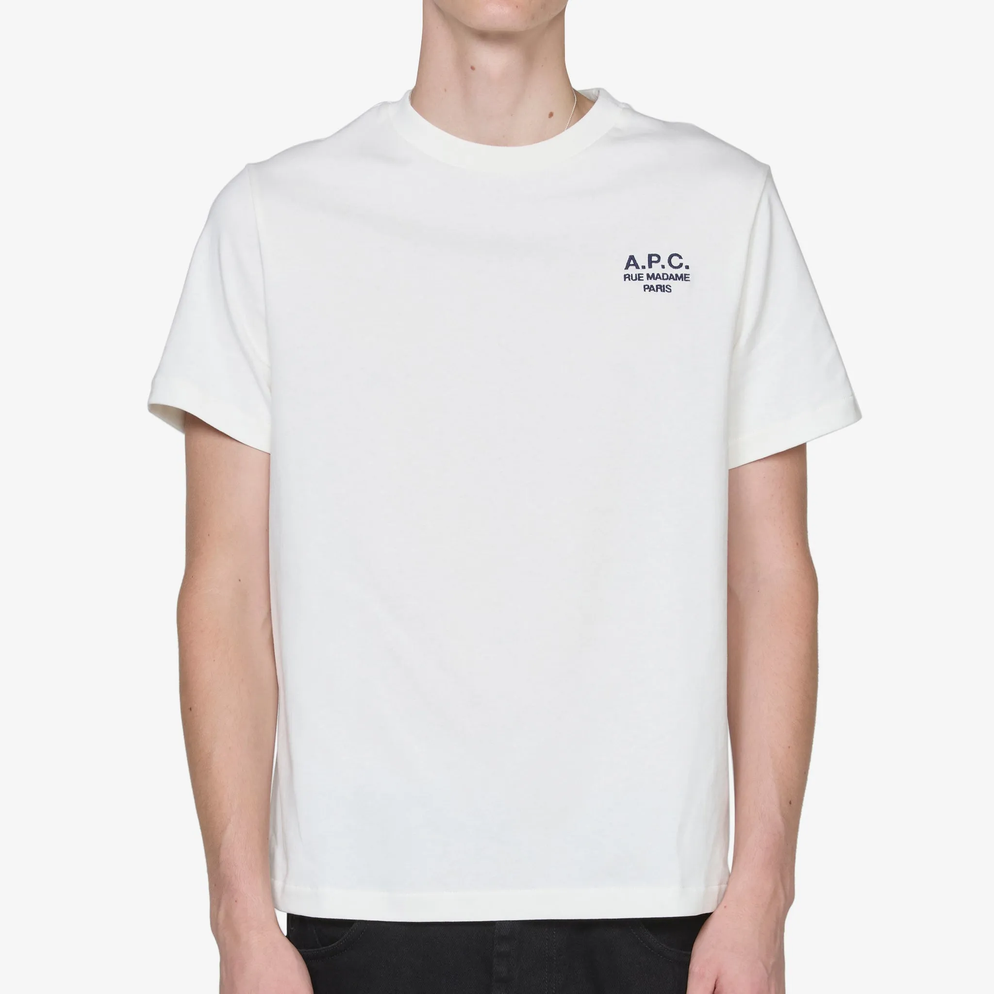 Standard Rue Madame T-Shirt White | Dark Navy Blue A.P.C. Clothing