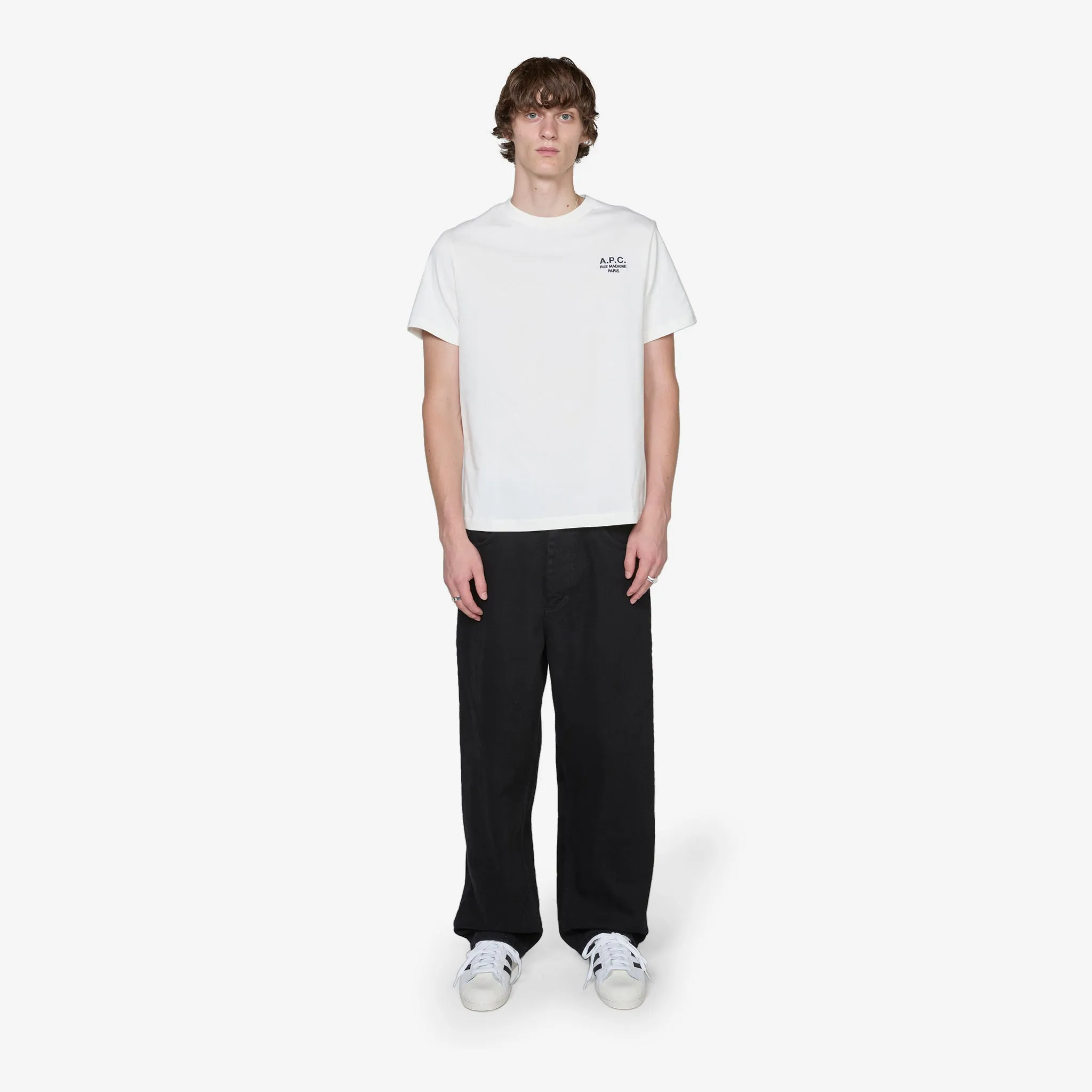 Standard Rue Madame T-Shirt White | Dark Navy Blue A.P.C. Clothing