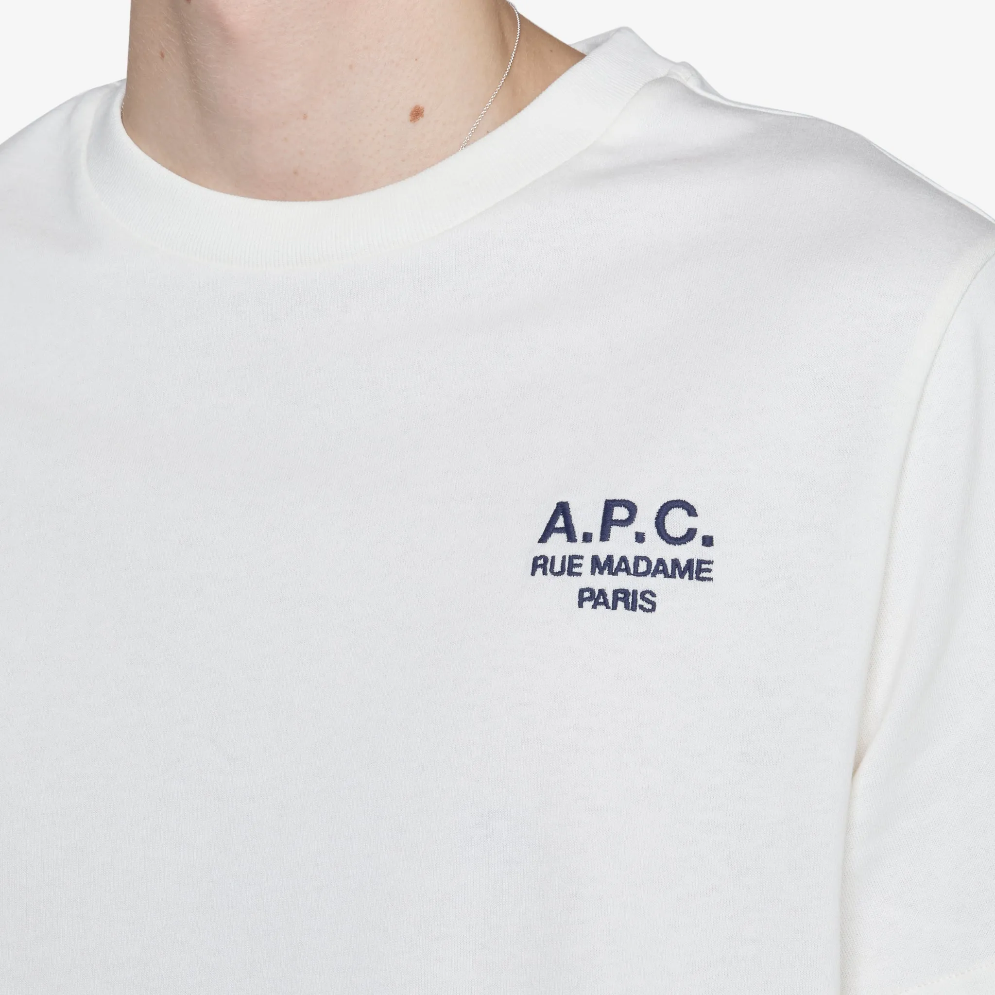 Standard Rue Madame T-Shirt White | Dark Navy Blue A.P.C. Clothing