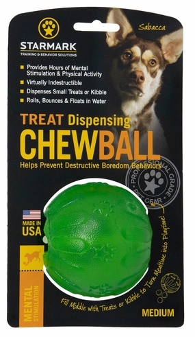 Starmark - Treat Dispensing Chew Ball Dog Toy (Medium)