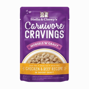 Stella & Chewy's Carnivore Cravings Chicken & Beef Morsels and Gravy Recipe Wet Cat Food