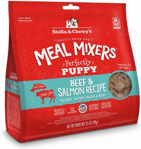 Stella & Chewy's Freeze Dried Raw Meal Mixers Grain Free Beef and Salmon Puppy Food Topper