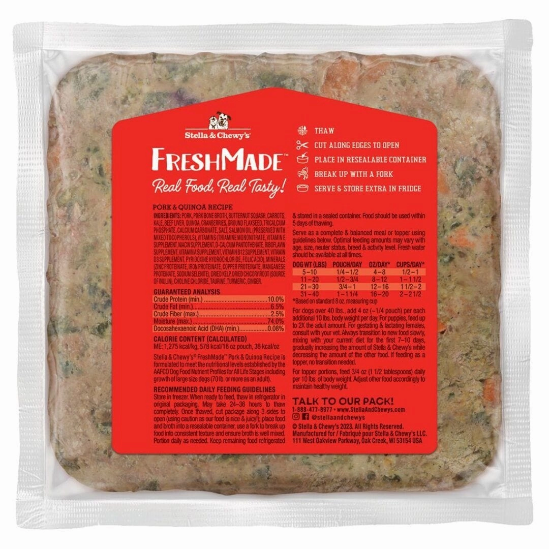 Stella & Chewy's FreshMade Pork and Quinoa Gently Cooked Dog Food