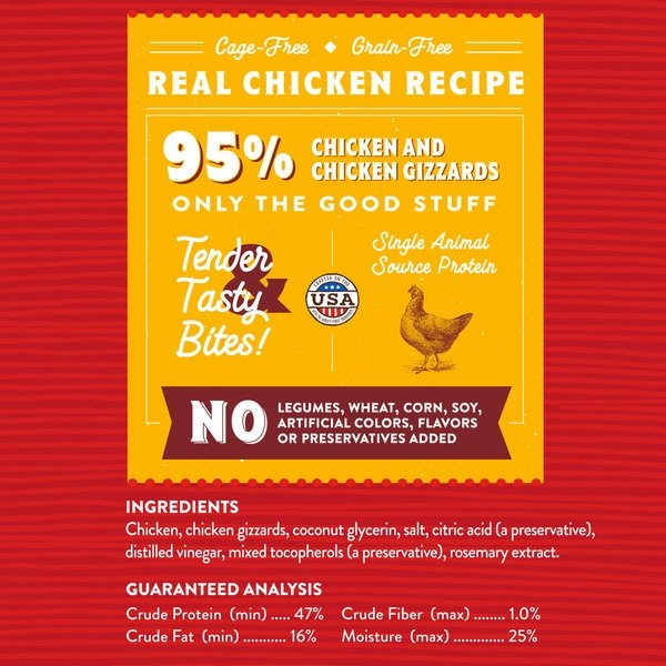 Stella & Chewy's Just Jerky Bites Real Chicken Recipe Grain-Free Dog Treats