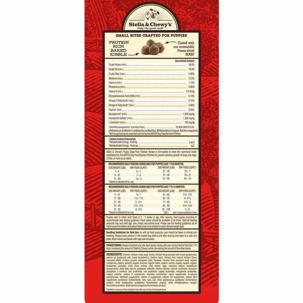 Stella & Chewy's Raw Coated Kibble Cage Free Chicken Recipe Puppy Dry Dog Food