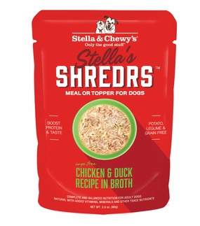 Stella & Chewy's Stella's Shredrs Chicken & Duck Recipe in Broth for Dogs