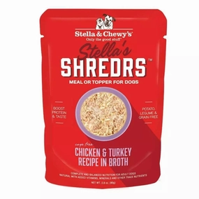 Stella & Chewy's Stella's Shredrs Chicken & Turkey Recipe in Broth for Dogs