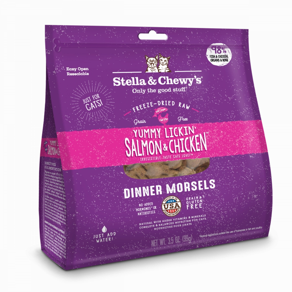 Stella & Chewy's Yummy Lickin' Salmon & Chicken Dinner Grain Free Freeze-Dried Cat Food