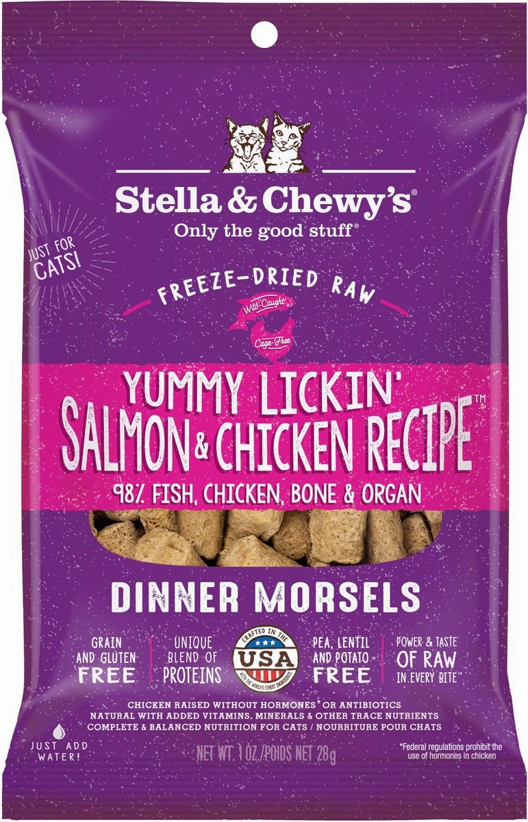 Stella & Chewy's Yummy Lickin' Salmon & Chicken Dinner Grain Free Freeze Dried Raw Cat Food