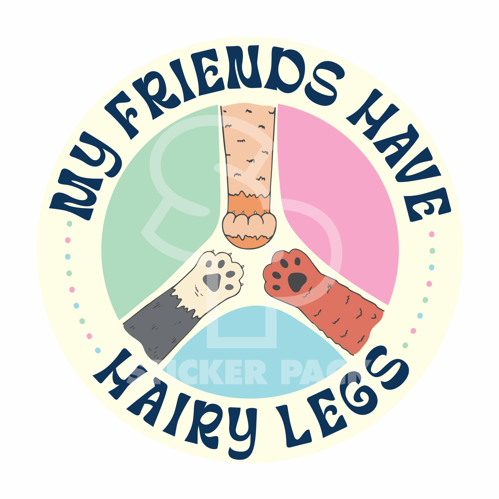 Sticker Pack Cat Sayings - Hairy Friends; Small Sticker