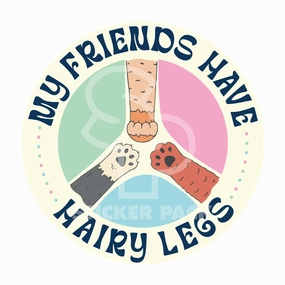 Sticker Pack Cat Sayings - Hairy Friends; Small Sticker