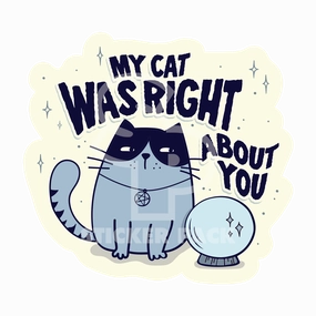 Sticker Pack Cat Sayings - Right About You; Large Sticker