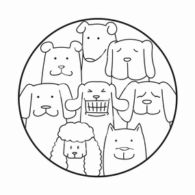 Sticker Pack Dog Family; Large Sticker
