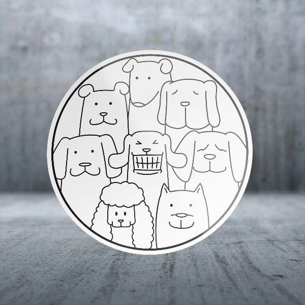 Sticker Pack Dog Family; Large Sticker