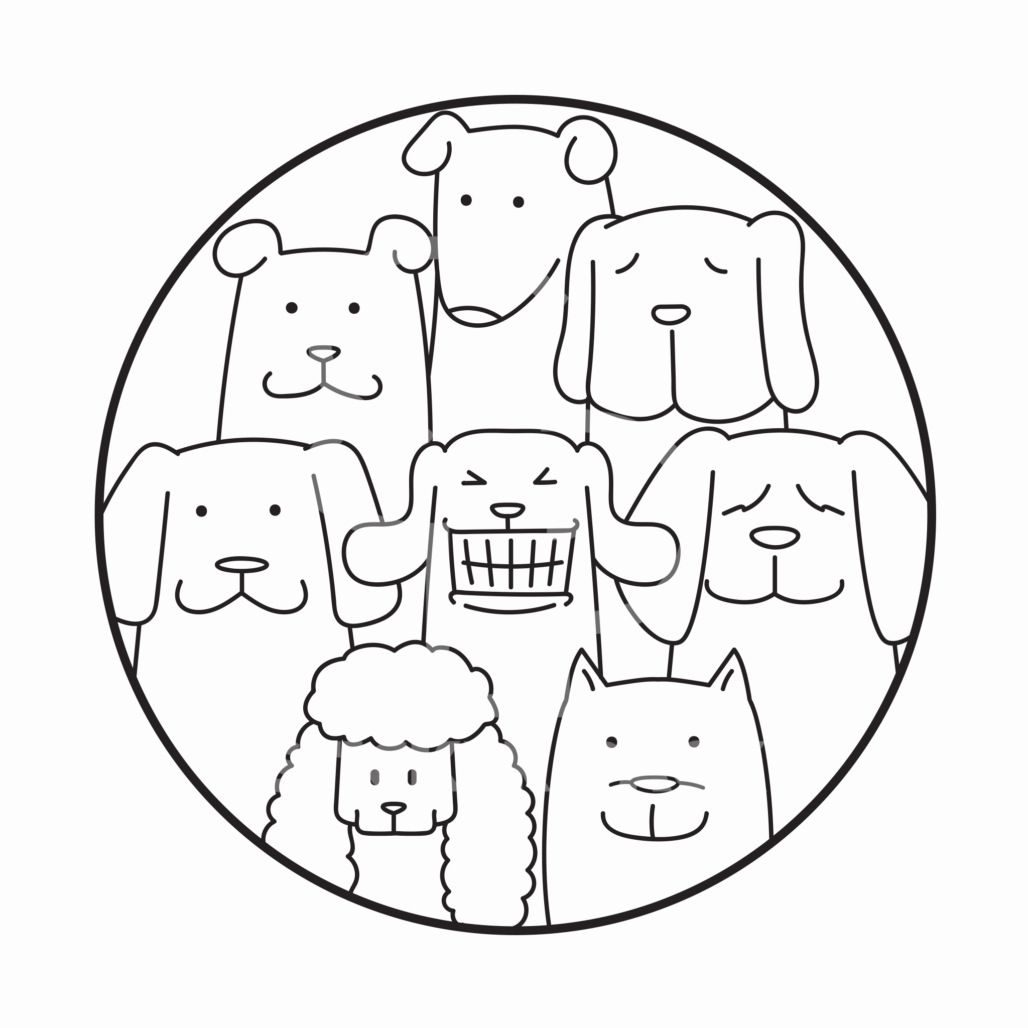Sticker Pack Dog Family; Large Sticker